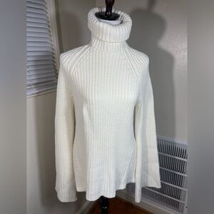 Maniere De Voir women's turtleneck open-back knit sweater wide cuffs size m